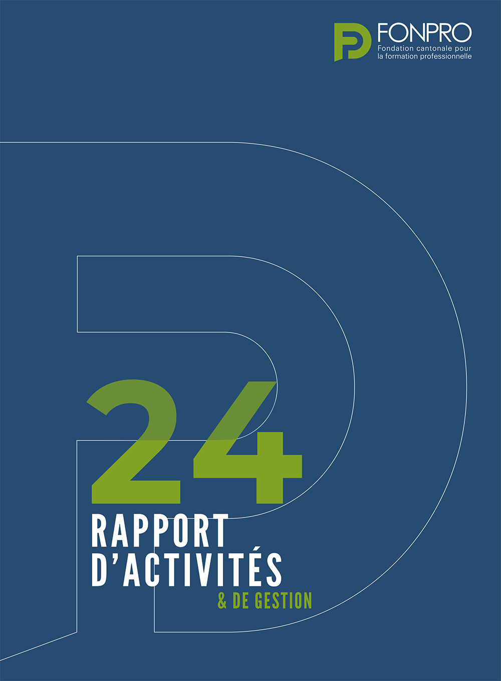 Bannière du flyer du rapport d'activité de la fonpro 2024
