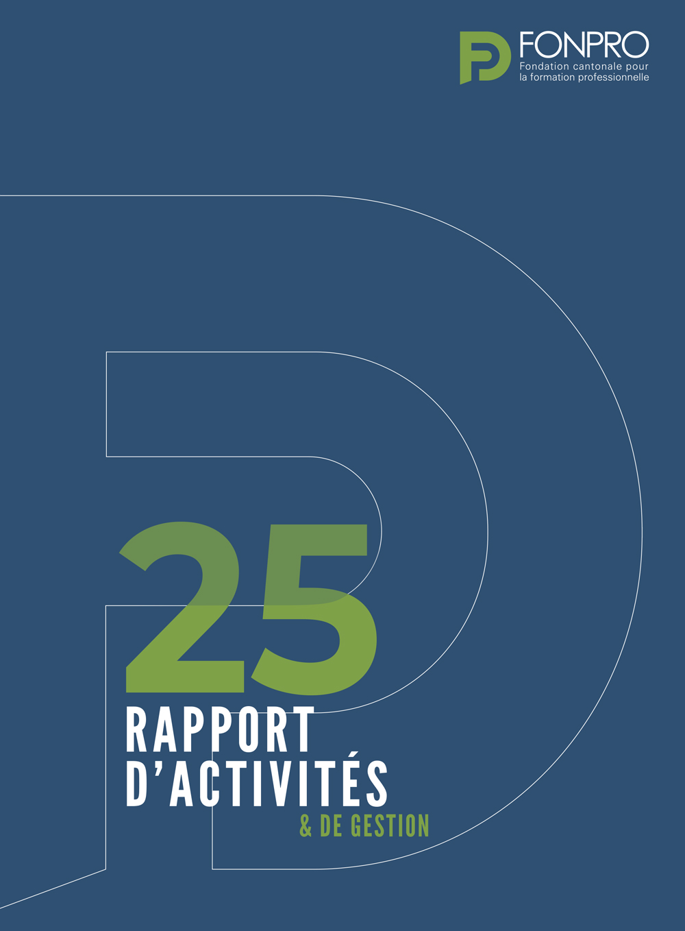 Bannière du flyer du rapport d'activité de la fonpro 2025